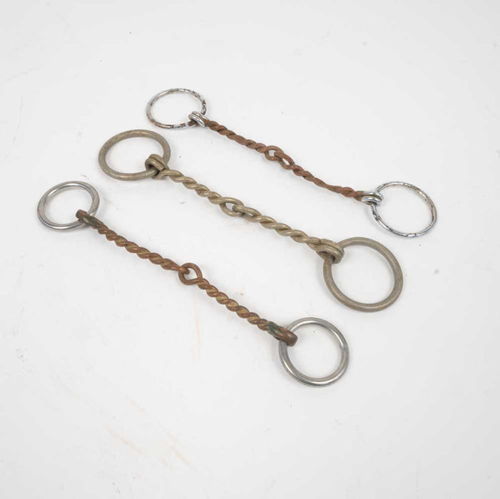 Set of 3 Used Pony O-ring Twisted Wire Snaffle Bits Sale Barn MISC