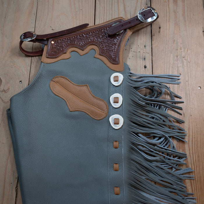 Teskey's Large Silver All Around Shotgun Chaps Tack - Chaps & Chinks Teskey's