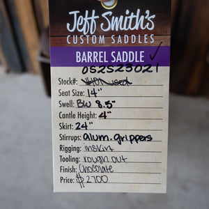 14" USED JEFF SMITH MARY WALKER BARREL SADDLE Saddles Jeff Smith