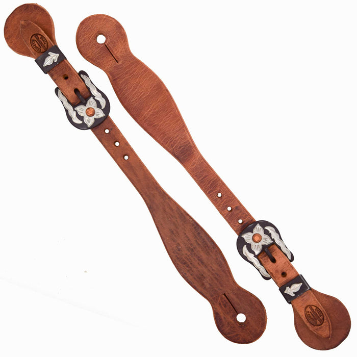Teskey's Trailblazer Spur Straps w/Floral Buckle Tack - Spur Straps Teskey's