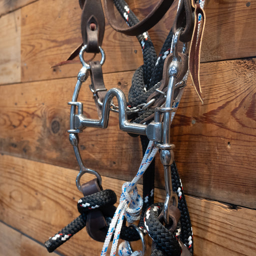 CHS High Port Sliding Gag Rig w/Martingale Tack - Training Cow Horse Supply