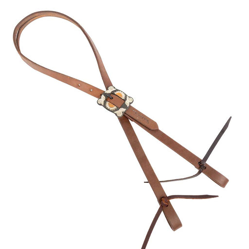 Teskey's Straight Split Ear Headstall w/Sunflower Rust Buckles Tack - Headstalls Teskey's