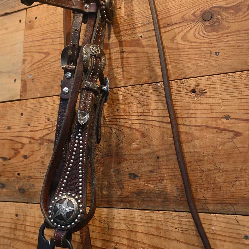 Bridle Rig - CowPerson Tack - Accented with Star Conchos and Studs- RIG410 Tack - Rigs Cowperson Tack   