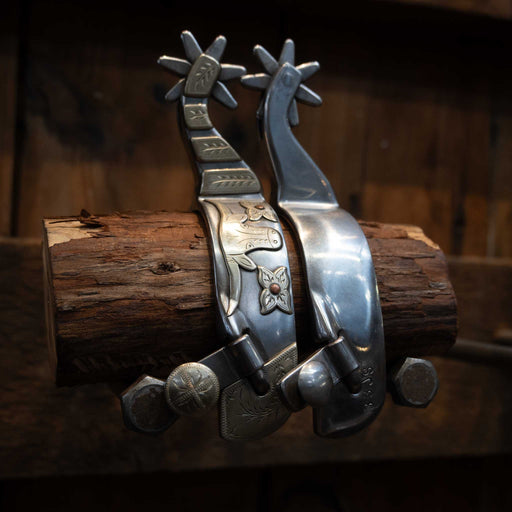 Jasper Scribner Silver Mounted 7pt. Spurs Tack - Spurs Jasper Scribner