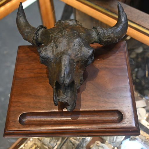 Bronze and Wood Buffalo Pen Holder Collectibles Teskey's