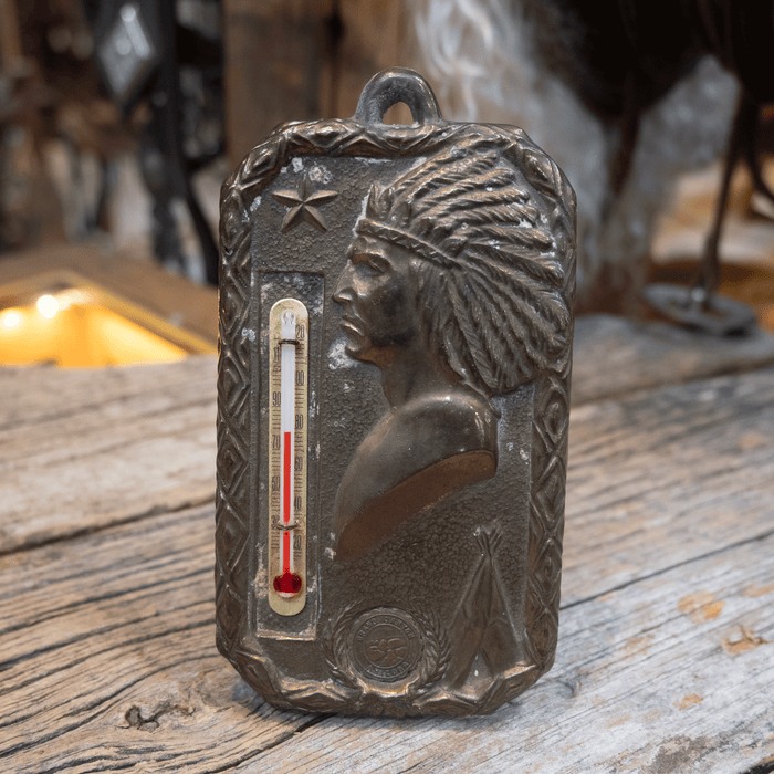 Vintage Solid Brass Thermometer - Works 879
