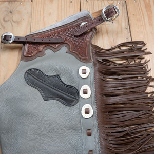 Teskey's Large Silver All Around Shotgun Chaps Tack - Chaps & Chinks Teskey's