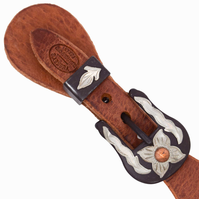 Teskey's Ladies Contoured Spur Straps w/Floral Buckle Tack - Spur Straps Teskey's