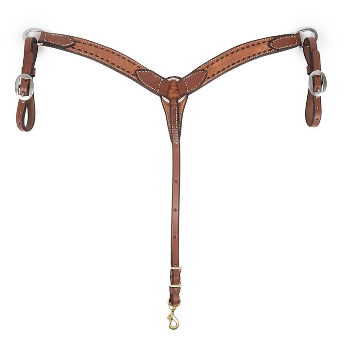 Teskey's 1-3/4" Roughout Pony Breast Collar w/Buckstitch Tack - Breast Collars Teskey's Heavy Oil