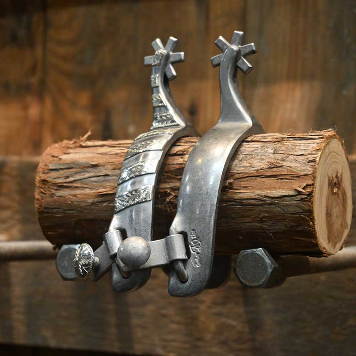 Josh Ownbey Cowboy Line Silver Mounted Spurs 6 pt Rowels Tack - Spurs Josh Ownbey Cowboy Line
