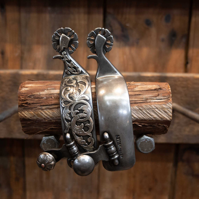 Kerry Kelley Spurs w/ Teal Rowel Tack - Spurs Kerry Kelley