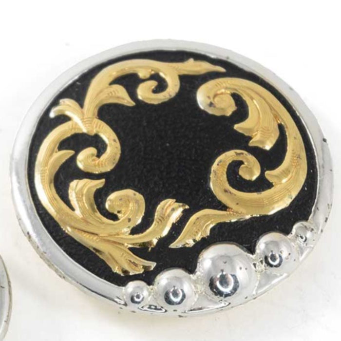Black Concho with Gold Filigree Tack - Conchos & Hardware MISC