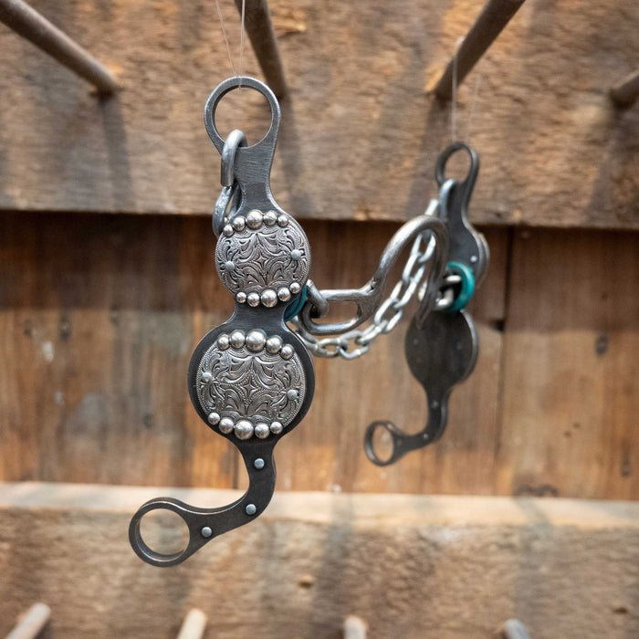 Paul Petska Ported Chain Bit w/Dotted Conchos