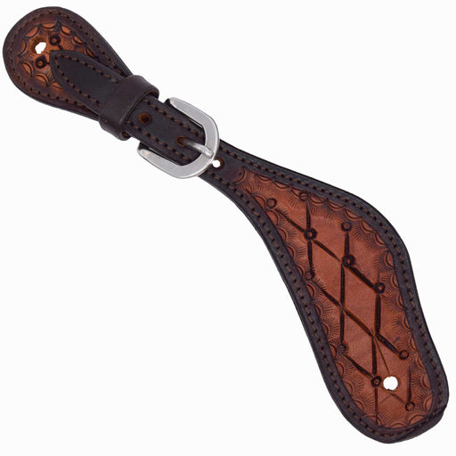 Teskey's Quilted Tooling Spur Strap Tack - Spur Straps Teskey's