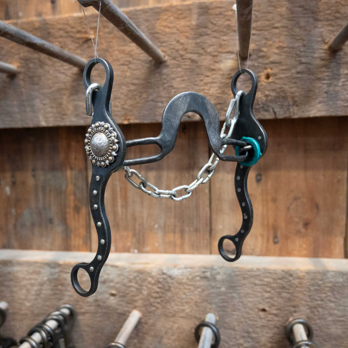 Paul Petska Solid Washer Port - Silver Concho Bit Tack - Bits Paul Petska