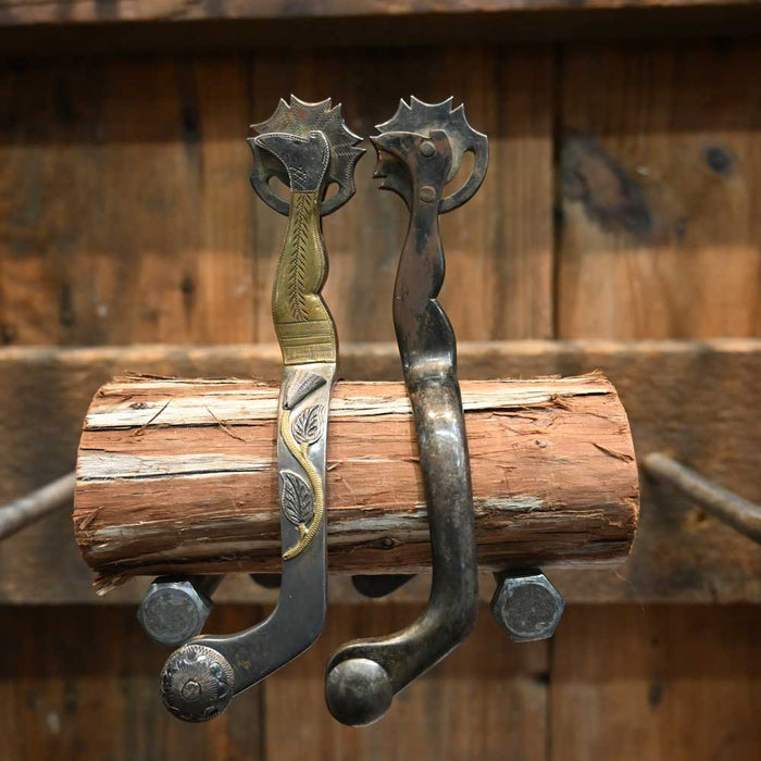 E. Garcia Silver and Copper Mounted Spurs Locking Rowel Tack - Spurs E. Garcia