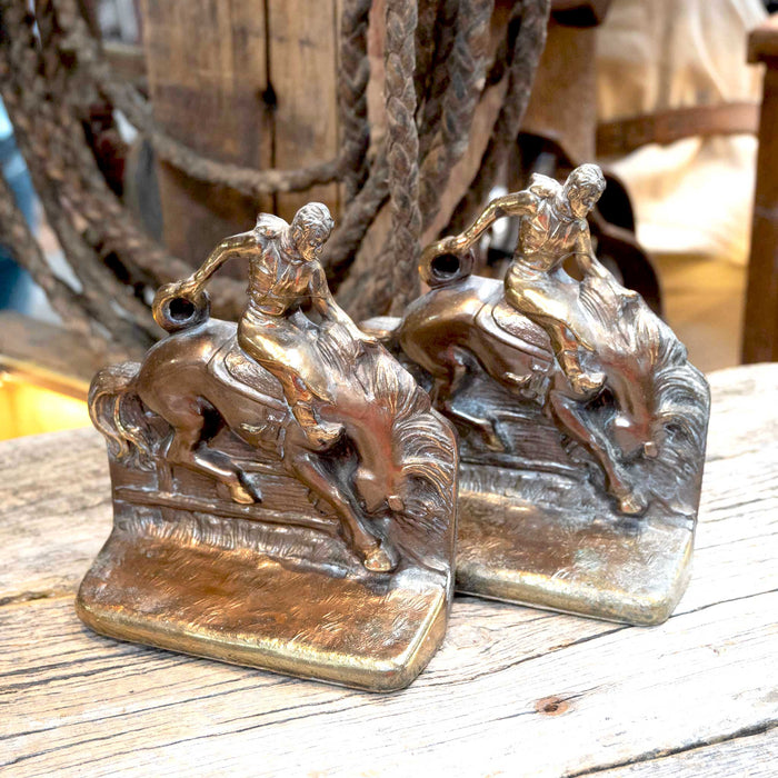 Vintage Dodge Inc. Bronc Riding Bookends Collectibles Dodge Inc.