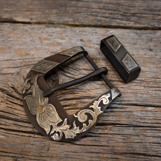 Scribner 2 Pc. Floral & Bars Design Buckle Set ACCESSORIES - Additional Accessories - Buckles Dale Scribner