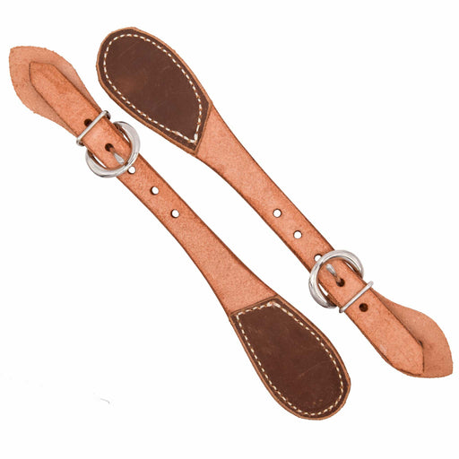 Teskey's Straight Two Tone Button Cover Spur Straps Tack - Spur Straps Teskey's