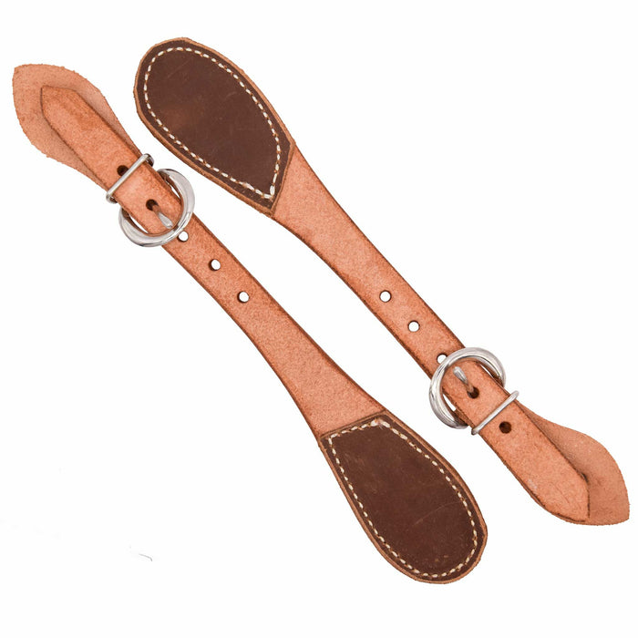 Teskey's Straight Two Tone Button Cover Spur Straps Tack - Spur Straps Teskey's