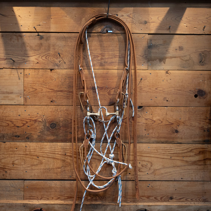 CHS Correction Bridle Rig w/Martingale Tack - Training Cow Horse Supply