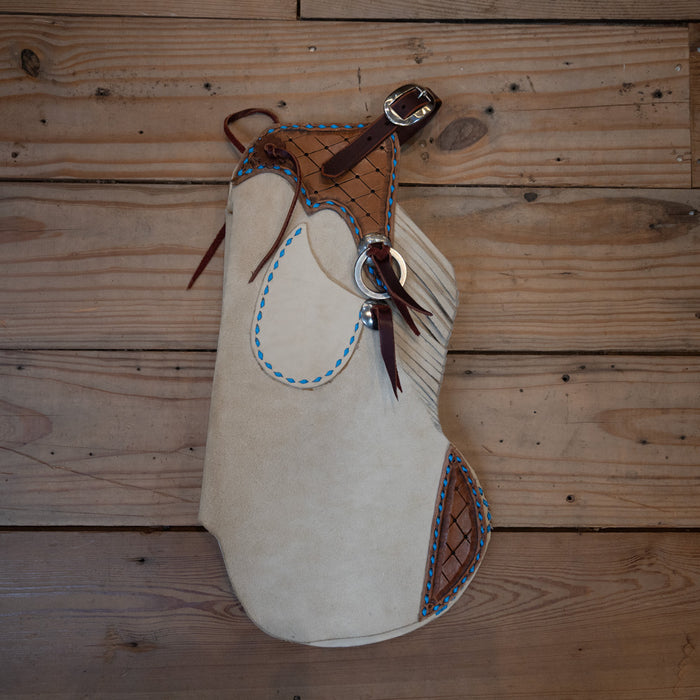 Used Kid's Cream Roughout Chaps Tack - Chaps & Chinks SHOPMADE