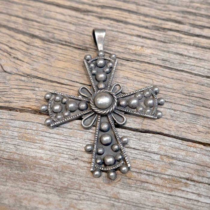 Vintage Mexico Sterling Silver Cross Pendant