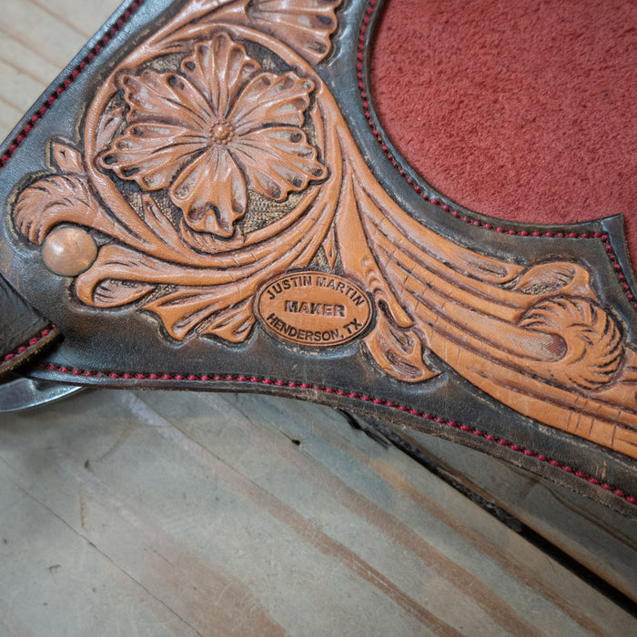 Used Justin Martin Roughout Stepthrough Chaps Tack - Chaps & Chinks Justin Martin