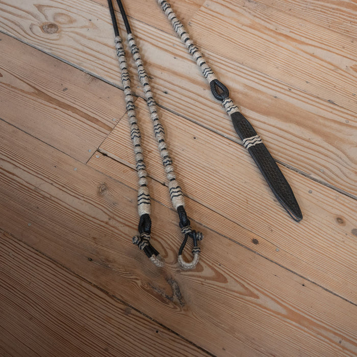 Handmade Jose Ortiz Rawhide Romel Reins Tack - Reins Jose Ortiz