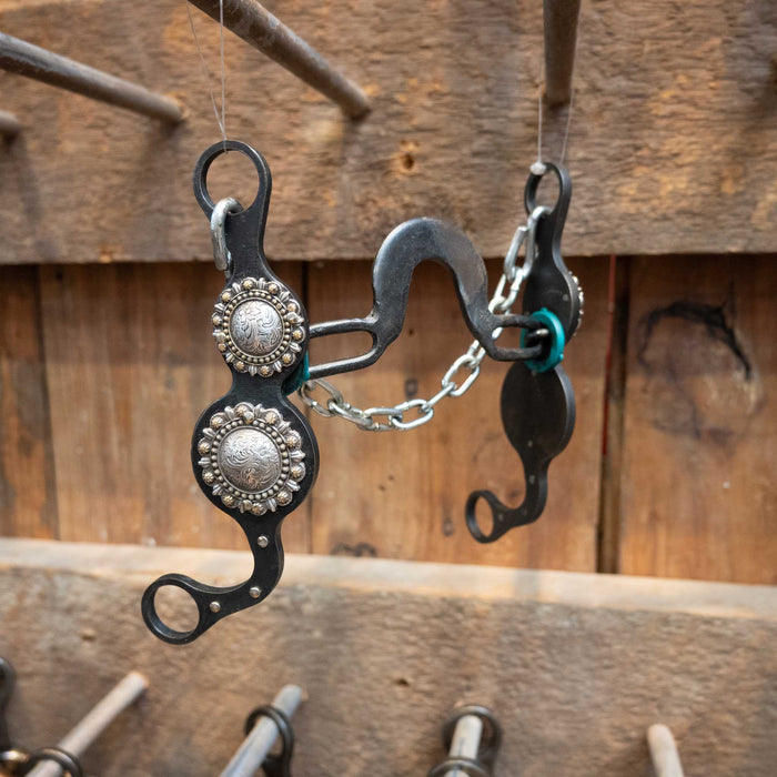 Paul Petska Solid Washer Port - Silver Concho Bit Tack - Bits Paul Petska