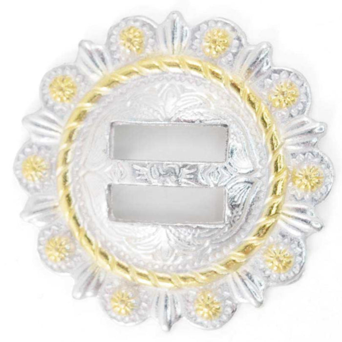 Bright Silver Berry Slotted Concho Tack - Conchos & Hardware MISC