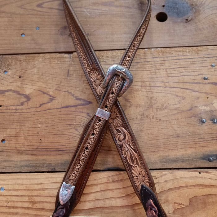 Randall Top Shelf Tooled Split Ear w/Sunset Trails 10K Buckle Tack - Headstalls Randall Top Shelf