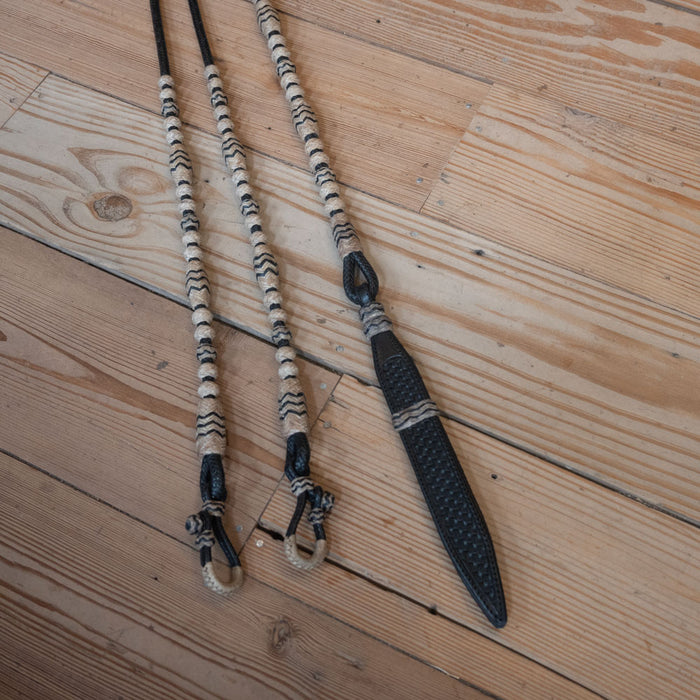 Handmade Jose Ortiz Rawhide Romel Reins Tack - Reins Jose Ortiz