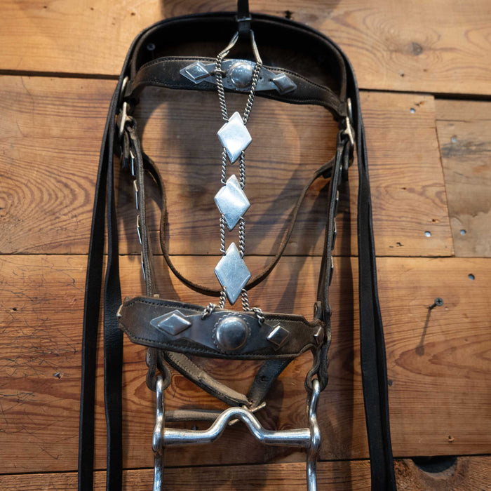 Vintage Beautiful Nickel Plated Silver Parade Bridle Set