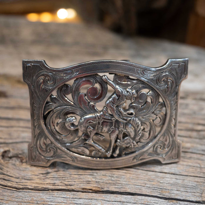 Matt Hackett Silver Filigree Bronc Belt Buckle ACCESSORIES - Additional Accessories - Buckles Matt Hackett