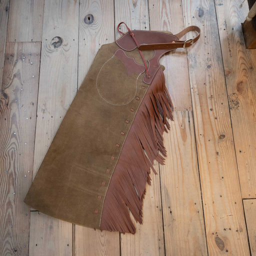 WLC Army Green Roughout Stepthrough Chaps Tack - Chaps & Chinks WLC