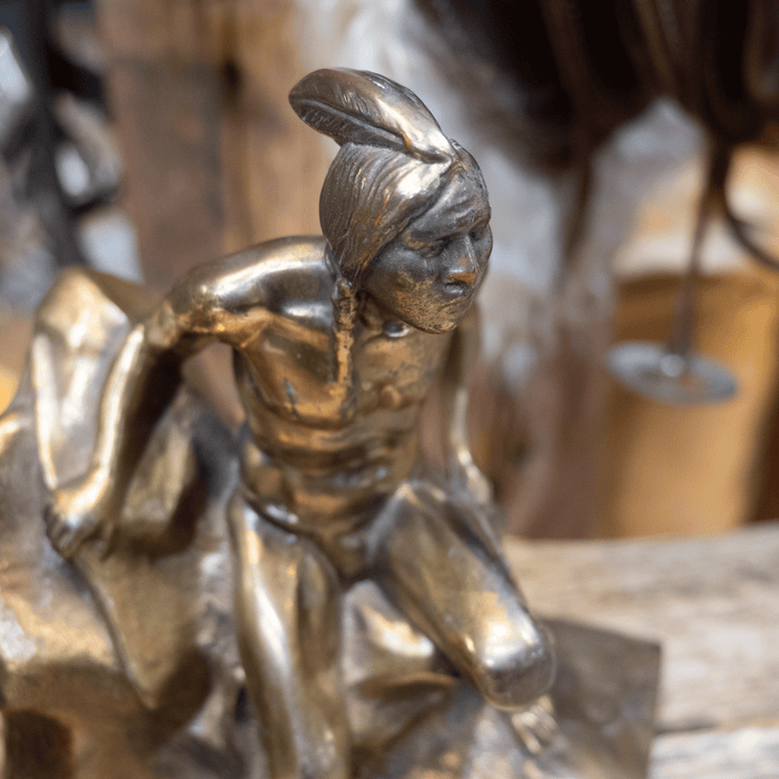 Vintage Bronze Indian Scout Bookends