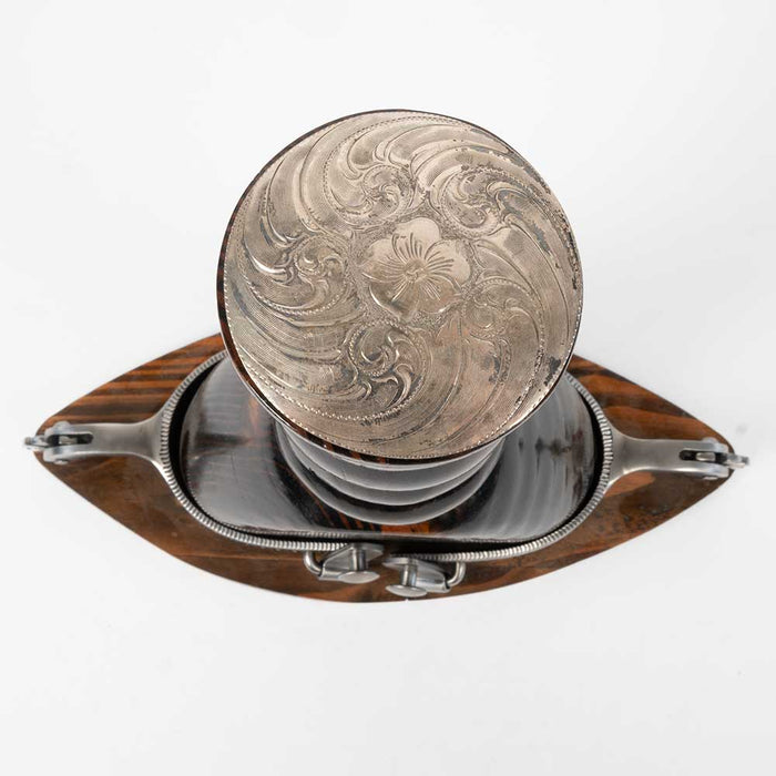 NEW SPUR DISPLAY STAND CUSTOM SILVER CONCHO ON TOP Sale Barn MISC