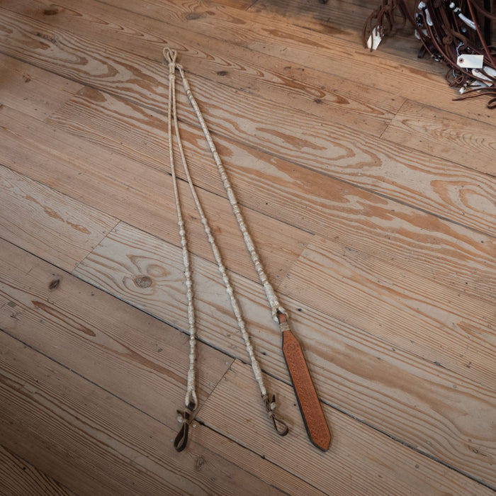 Handmade Jimmy Flores Rawhide Romel Reins Tack - Reins Jimmy Flores