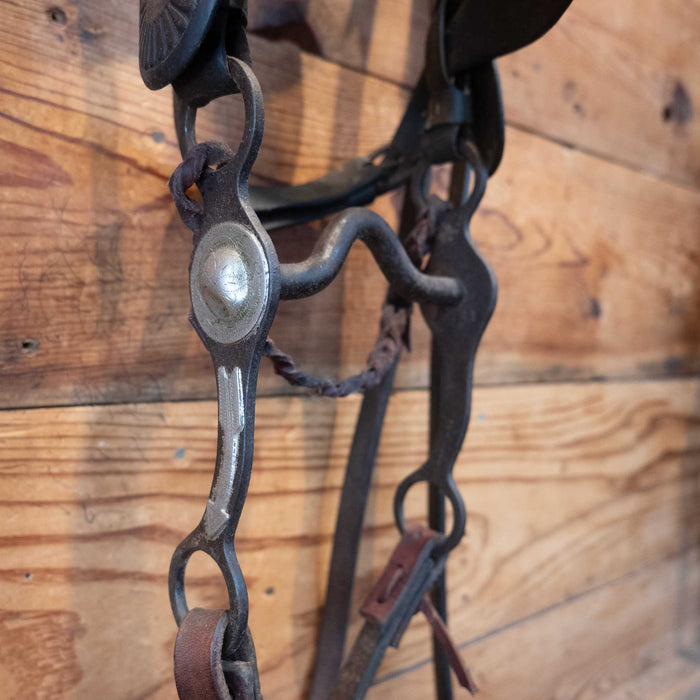 Vintage Horse Bridle Rig with Silver Engraved Arrow on Shank Tack - Rigs MISC