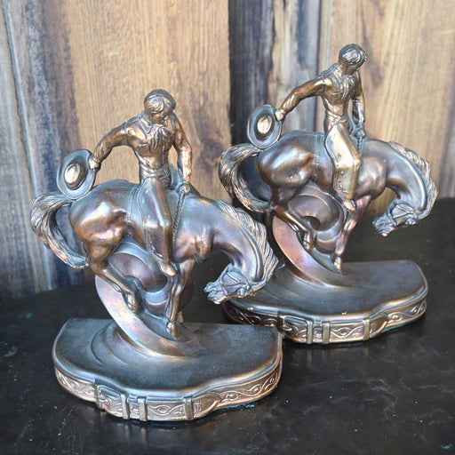 Vintage Bronze Bucking Horse Bookends Collectibles Teskey's