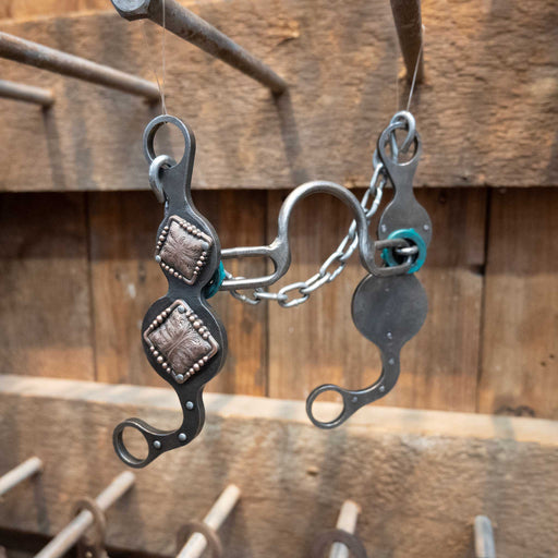 Petska Ported Chain Bit w/Square Conchos Tack - Bits Paul Petska