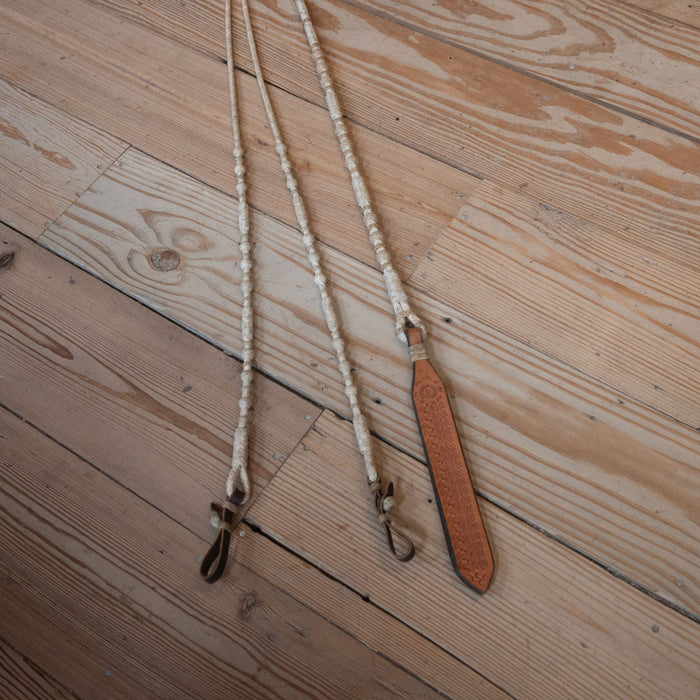 Handmade Jimmy Flores Rawhide Romel Reins Tack - Reins Jimmy Flores