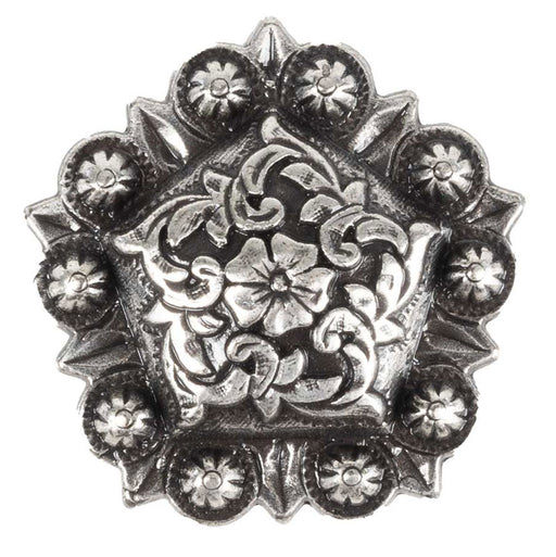 Antique Floral Coloma Pentagon Concho Tack - Conchos & Hardware MISC