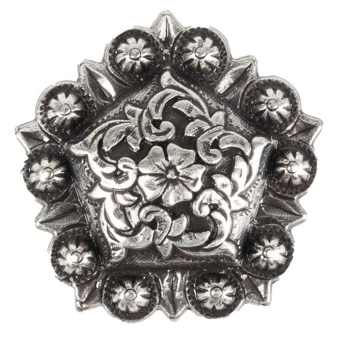 Antique Floral Coloma Pentagon Concho Tack - Conchos & Hardware MISC