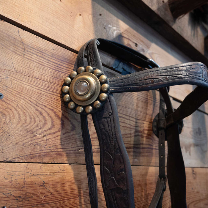 Vintage Bridle with Brass & Silver Accent w/ an Arrow on Shank Collectibles MISC