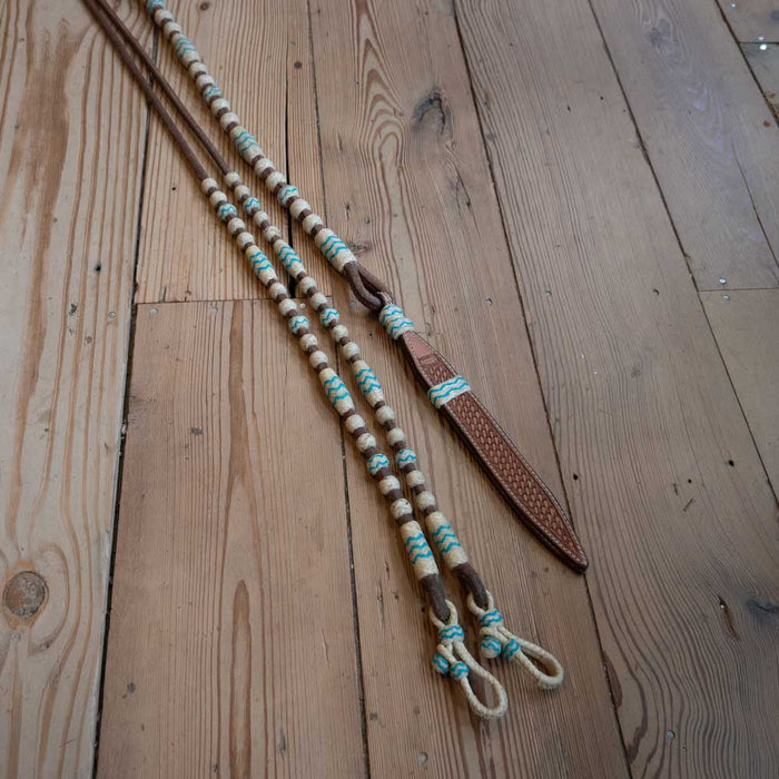 Handmade Jose Ortiz Rawhide Romel Reins Tack - Reins Jose Ortiz