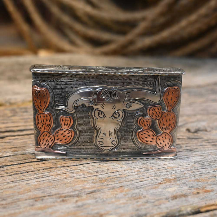 Cody Goodin - Bar 55 Mounted Crooked Horn Steer Buckle ACCESSORIES - Additional Accessories - Buckles Cody Goodin