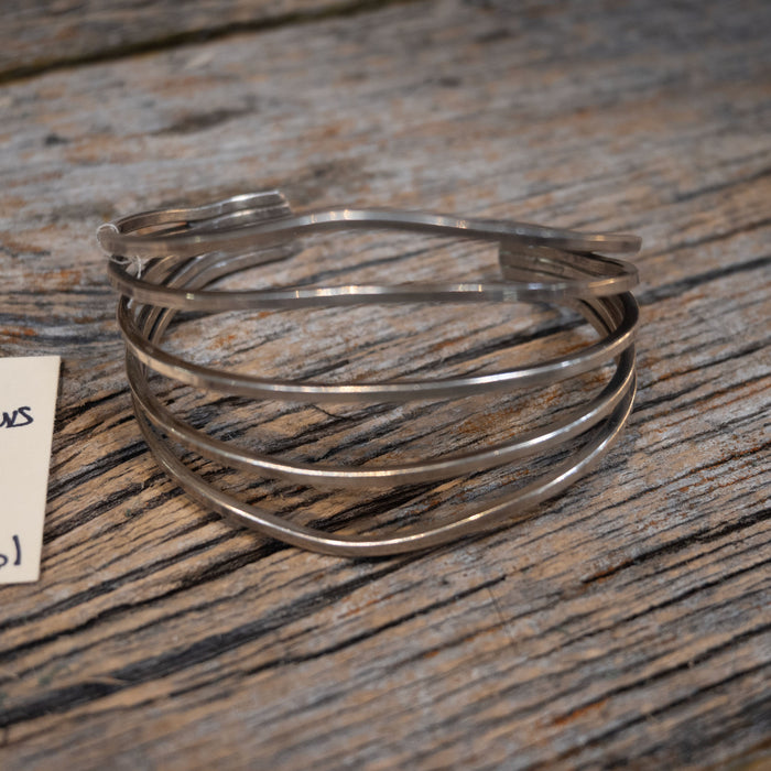 Vintage Sterling Silver 5 Row Bracelet