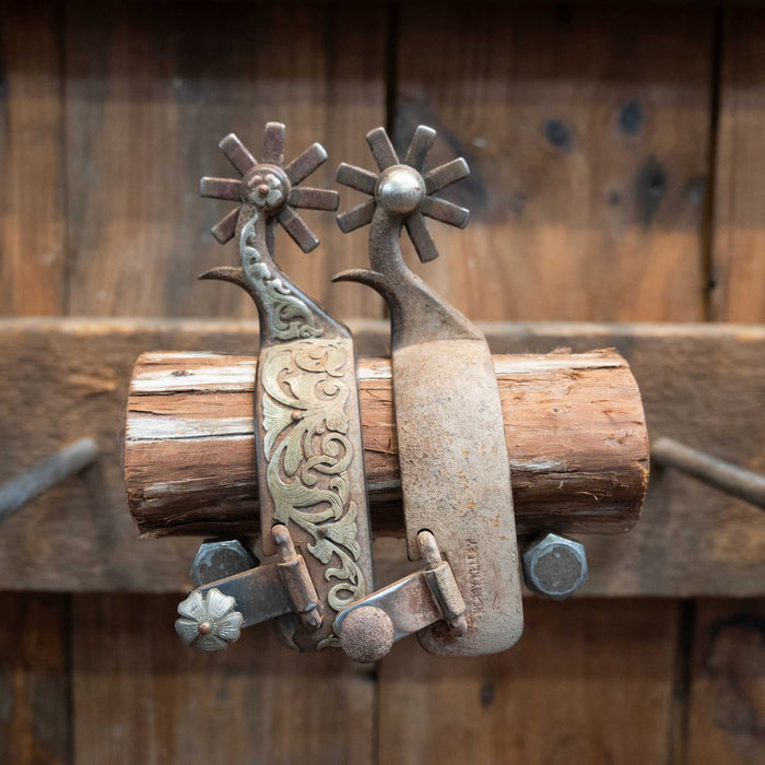 Kerry Kelley Silver Mounted 8pt. Spurs Tack - Spurs Kerry Kelley